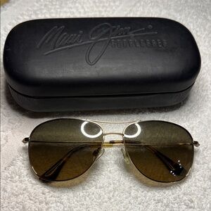 Maui Jim Cliff House MJ-247-16 Titanium Gold Aviator Sunglasses Frames 59-15 120